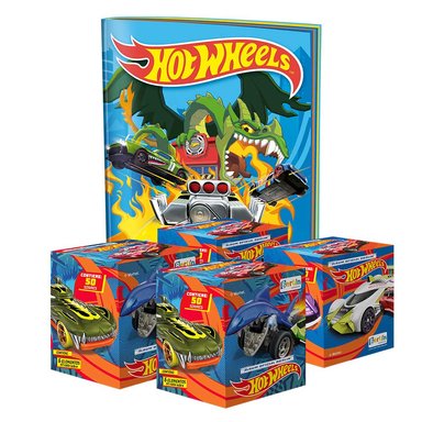 ÁLBUM EDITORIAL BERLIN HOT WHEELS, 1 TAPA BLANDA + 4 CAJITAS (200 SOBRES)