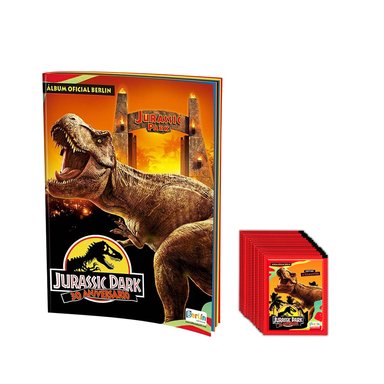 JURASSIC PARK 30 AÑOS, 1 ÁLBUM TAPA BLANDA + 1 PAQUETÓN(50 SOBRES)