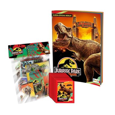 ÁLBUM EDITORIAL BERLIN JURASSIC PARK 30 AÑOS, 1 TAPA BLANDA + 1 CAJITA + 1 MEGAPACK
