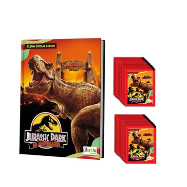 ÁLBUM EDITORIAL BERLIN JURASSIC PARK 30 AÑOS, 1 TAPA DURA + 2 CAJITAS (100 SOBRES)
