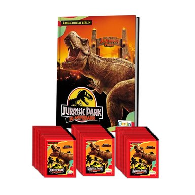 ÁLBUM EDITORIAL BERLIN JURASSIC PARK 30 AÑOS, 1 TAPA DURA + 3 CAJITAS (150 SOBRES)