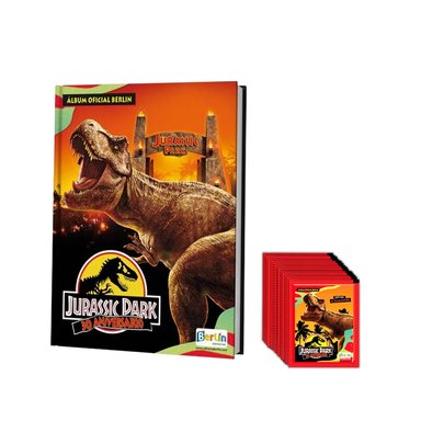 JURASSIC PARK 30 AÑOS, 1 ÁLBUM TAPA DURA + 1 PAQUETÓN(50 SOBRES)