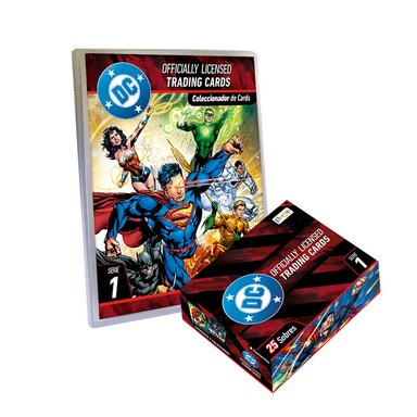 CARDS DC SERIE 1, BINDER COLECCIONADOR + PAQUETON (25 SOBRES)