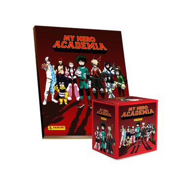 ALBUM MY HERO ACADEMIA, ALBUM TAPA DURA + 1 PAQUETON (50 SOBRES)