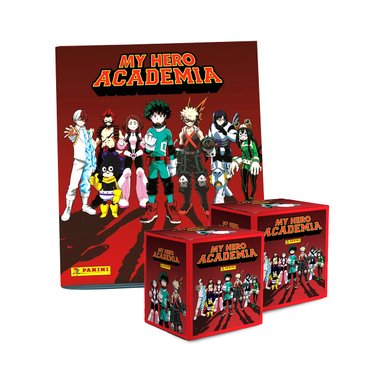 ALBUM MY HERO ACADEMIA, ALBUM TAPA BLANDA + 2 PAQUETONES (100 SOBRES)