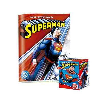 ALBUM SUPERMAN, ALBUM TAPA BLANDA+ PAQUETON (50 SOBRES)