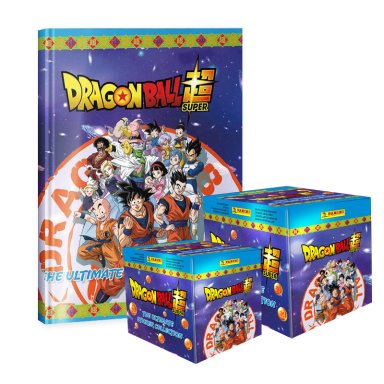 ALBUM DRAGON BALL SUPER , ALBUM TAPA DURA + 2 PAQUETONES (100 SOBRES)