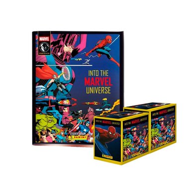 ALBUM MARVEL COMICS, ALBUM TAPA BLANDA + 2 PAQUETONES (100 SOBRES)