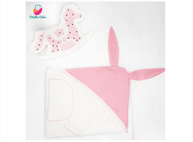 TOALLA DETALLES CONEJITO ROSADO PACK PARA BEBE