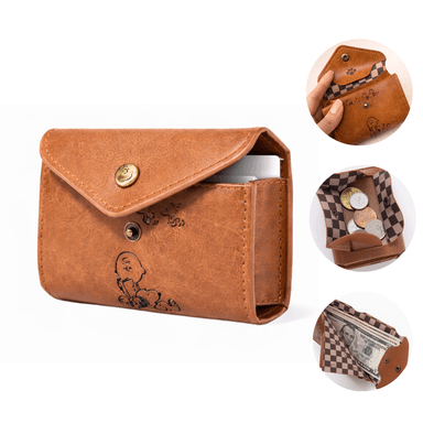 SNOOPY BILLETERA CON MONEDERO Y TARJETERO - MARRÓN CAMEL