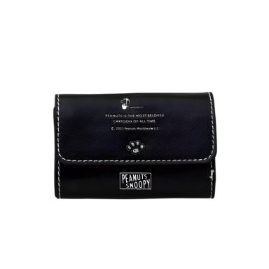 SNOOPY BILLETERA CON MONEDERO Y TARJETERO - NEGRO