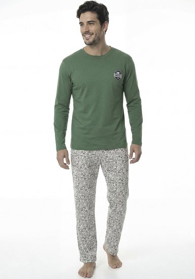 PIJAMA HOMBRE PANTALON ALGODON - 1