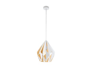 LÁMPARA COLGANTE EGLO BLANCO CARLTON 1 ORO E27 1X60W H1100 Ø310