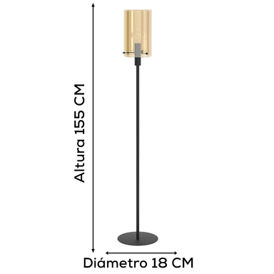 LAMPARA DE PIE POLVERARA E27 1X60W - 2
