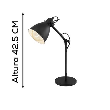 LÁMPARA EGLO NEGRO LUMINARIA MESA PRIDDY E27 1X40W - 2