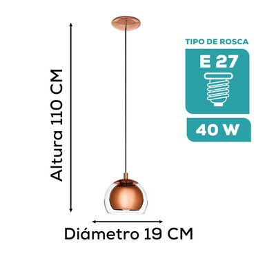 LÁMPARA.COLGANTE ROCAMAR E27, 1X60W