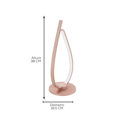 LÁMPARA MESA EGLO DECORATIVO ORO PALOZZA LED 1X14W 1600LM H380 Ø185 - 2