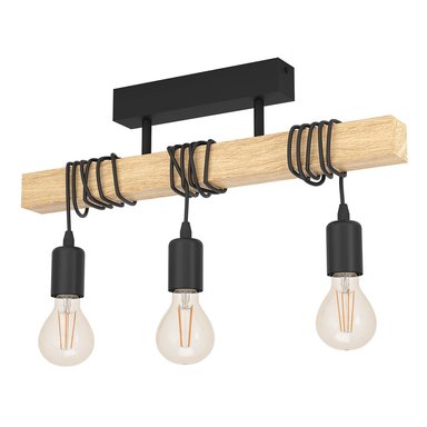 LÁMPARA TECHO EGLO E27 MADERA TOWNSHEND 3X60W L550 B105 H265