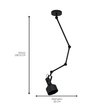 LÁMPARA TECHO EGLO E27 NEGRO TAKELEY 1X28W H1325 Ø150 - 3
