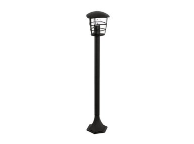 LAMPARA EGLO NEGRO DE PIE EXTERIOR POSTE ALORIA 3X60W