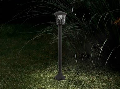 LAMPARA EGLO NEGRO DE PIE EXTERIOR POSTE ALORIA 3X60W - 3