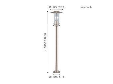LAMPARA EGLO PLATEADO DE PIE LISIO 1X60W - 2