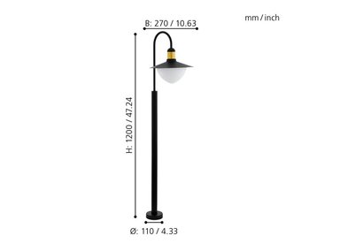 LAMPARA EGLO NEGRO DE PIE SIRMIONE 1X60W - 2