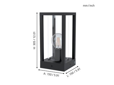 LAMPARA EGLO NEGRO DE PIE PARED CASCINETTA 1X40W - 2