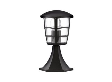 LAMPARA EGLO NEGRO DE PIE EXTERIOR POSTE ALORIA 1X60W