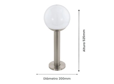 LAMPARA EGLO PLATEADO DE PIE ZOCALO NISIA Z 1X9W - 2