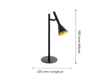 LÁMPARA MESA EGLO NEGRO CORTADERAS GU10 1X5W - 2