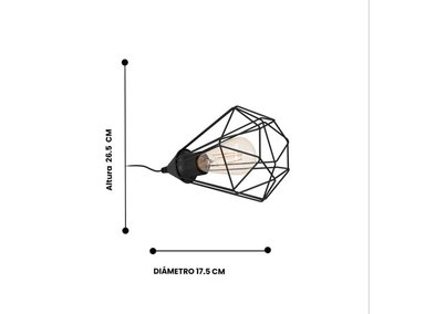 LÁMPARA MESA EGLO NEGRO TARBES 1X60W - 2