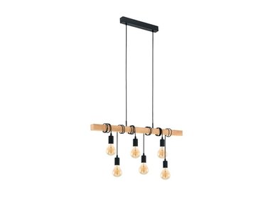 LÁMPARA COLGANTE EGLO NEGRO TOWNSHEND 6X60W