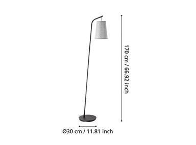 LAMPARA EGLO GRIS DE PIE ALSAGER 1X40W - 3