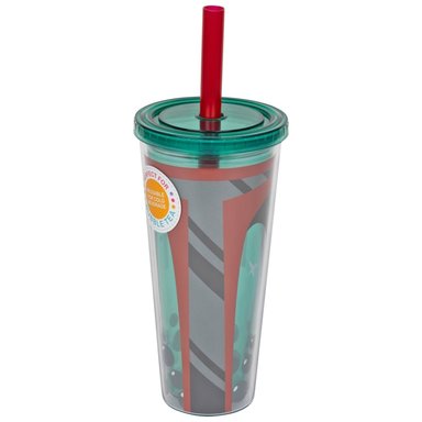 VASO DISNEY ACRILICO MANDALORIAN CON SORBETE ROJO 20OZ