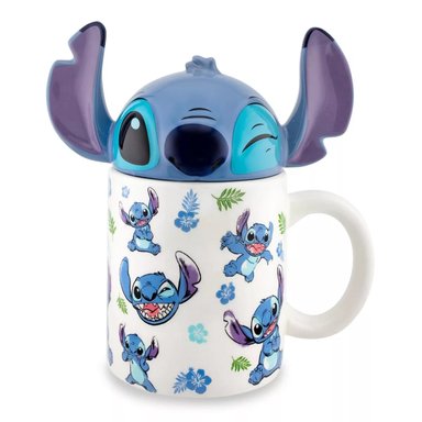 TAZA STITCH CON TAPA DE CERÁMICA