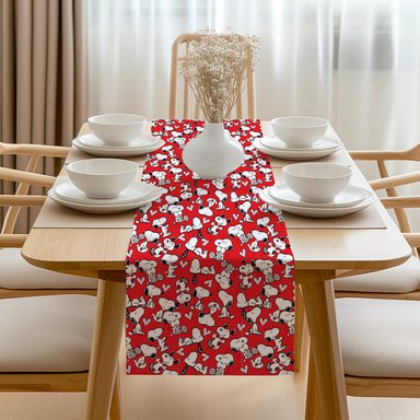 CAMINO DE MESA SNOOPY ROJO