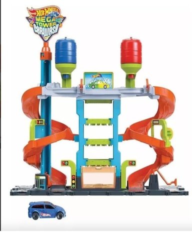 HOT WHEELS CITY MEGA JUEGO DE LAVADO DE AUTOS CON 1 AUTO CAMBIADOR DE COLORES - 2