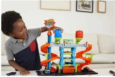 HOT WHEELS CITY MEGA JUEGO DE LAVADO DE AUTOS CON 1 AUTO CAMBIADOR DE COLORES - 6