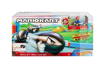 SET DE JUEGO HOT WHEELS MARIO KART PISTA LANZA BULLET BILL - 1