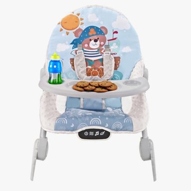 SILLA MECEDORA BOUNCER BABY CAM TÁCTIL MESA DE COMER AZUL 2 EN 1