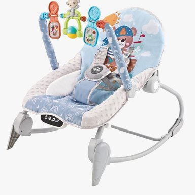 SILLA MECEDORA BOUNCER BABY CAM TÁCTIL MESA DE COMER AZUL 2 EN 1 - 2