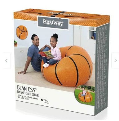 SILLÓN INFLABLE INFANTIL DE BALONCESTO BESTWAY NARANJA