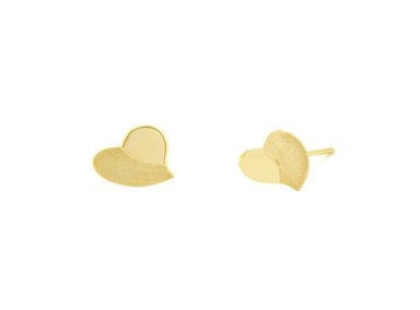 ARETES BALIQ ARG-5679 ORO 18K CORAZÓN DIAMANTADO