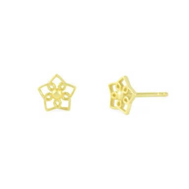 ARETES BALIQ FLOR NIÑA ORO 18K