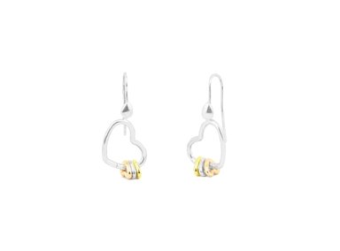 ARETES BALIQ ARS-5768 PLATA 925 ARETE COLGANTE CORAZÓN GOLDE SILVER