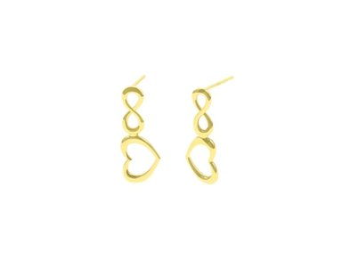 ARETES BALIQ ARS-5824 PLATA 925 CORAZÓN GOLDENSILVER