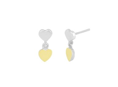ARETES BALIQ ARGS0265 PLATA DOS CORAZONES ORO