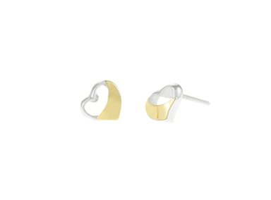 ARETES BALIQ ARGS0270 PLATA CORAZÓN ORO