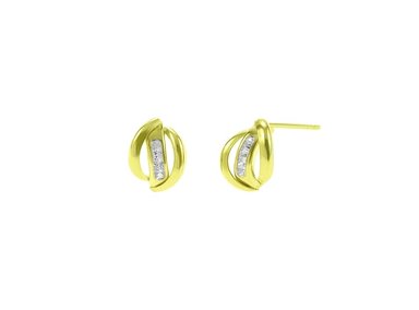 ARETES BALIQ 3 CAÑAS ORO 18K - 1